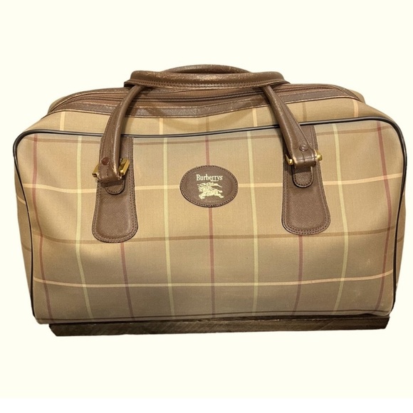 2 PACK 🌟BURBERRY🌟AUTHENTIC Vintage Window Pain Plaid Canvas Pouch +Zip Clutch - Picture 14 of 15